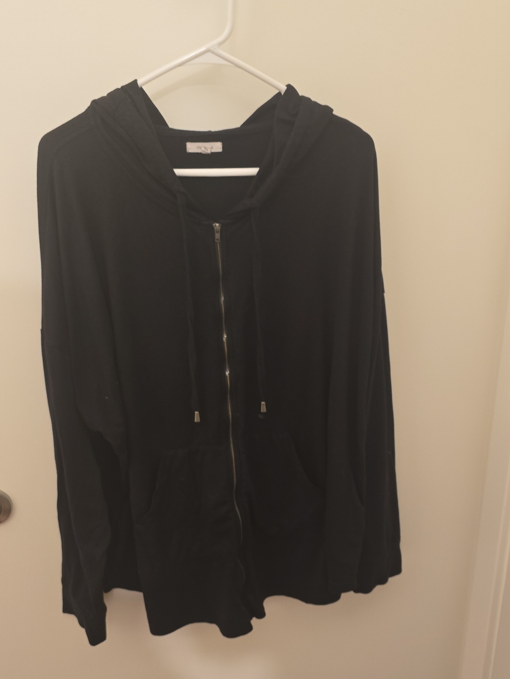 Maurices Black Zip-Up Hoodie with Drawstring